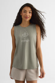 T-shirt col rond en Tencel - Femme && VERT