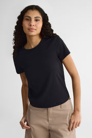 Chandail à manches courtes col rond - Femme && NOIR