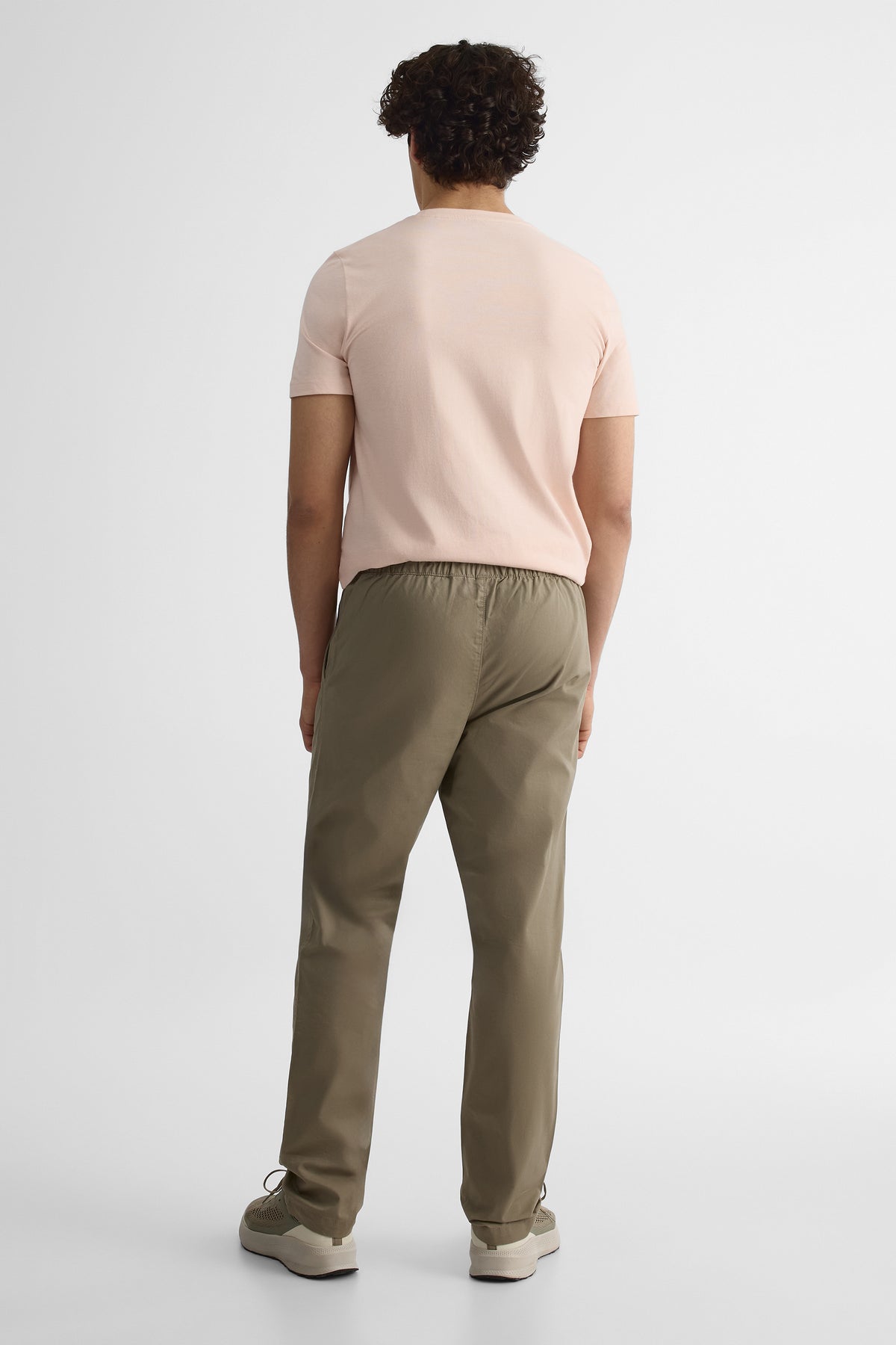 Pantalon élastique à cordon - Homme && TAUPE