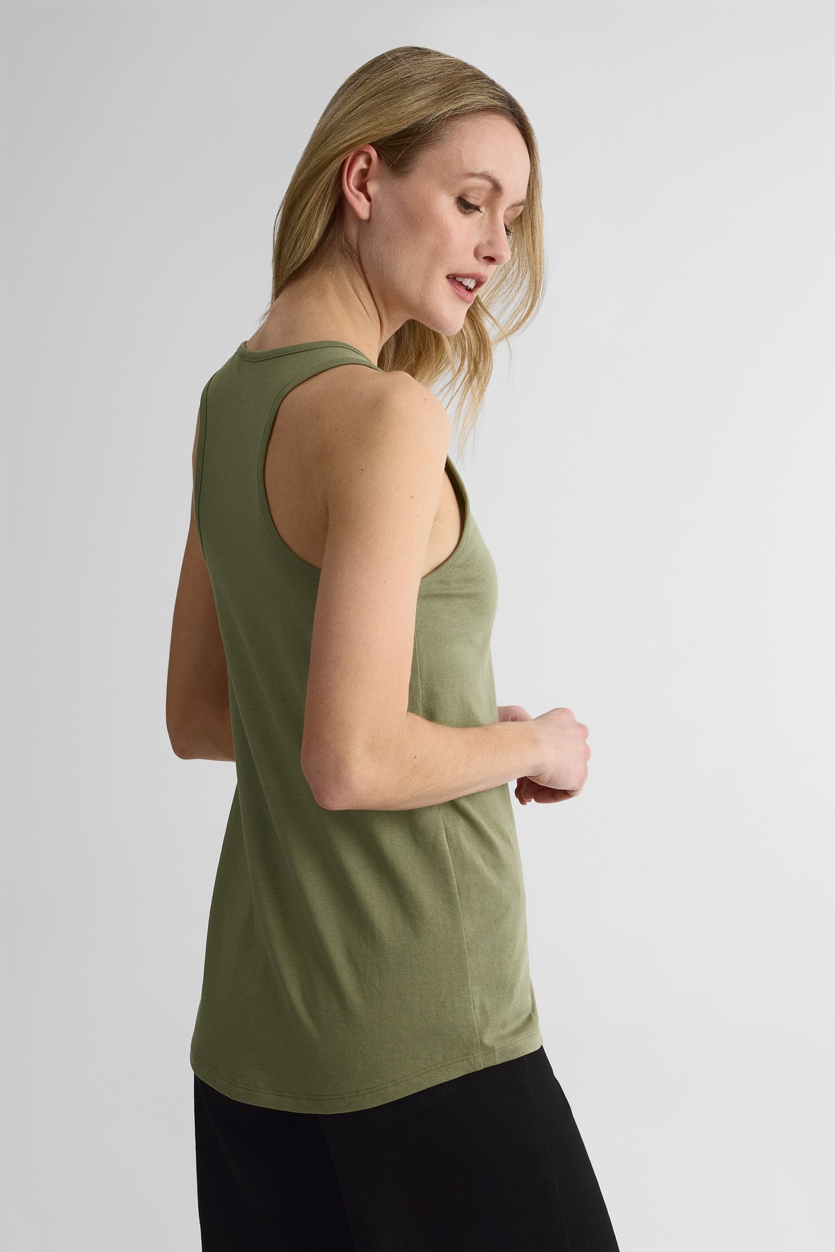 Camisole légère col rond - Femme && VERT