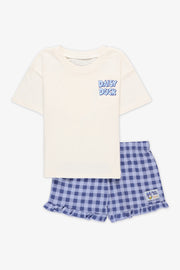 T-shirt manches courtes col rond - Fille && BLANC CASSÉ
