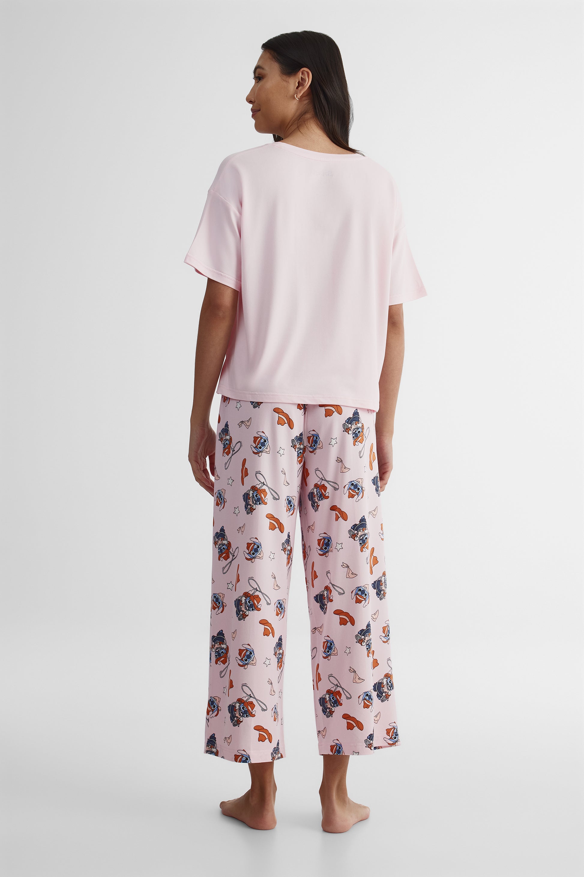 Ensemble pyjama t-shirt et capri sous licence - Femme && ROSE