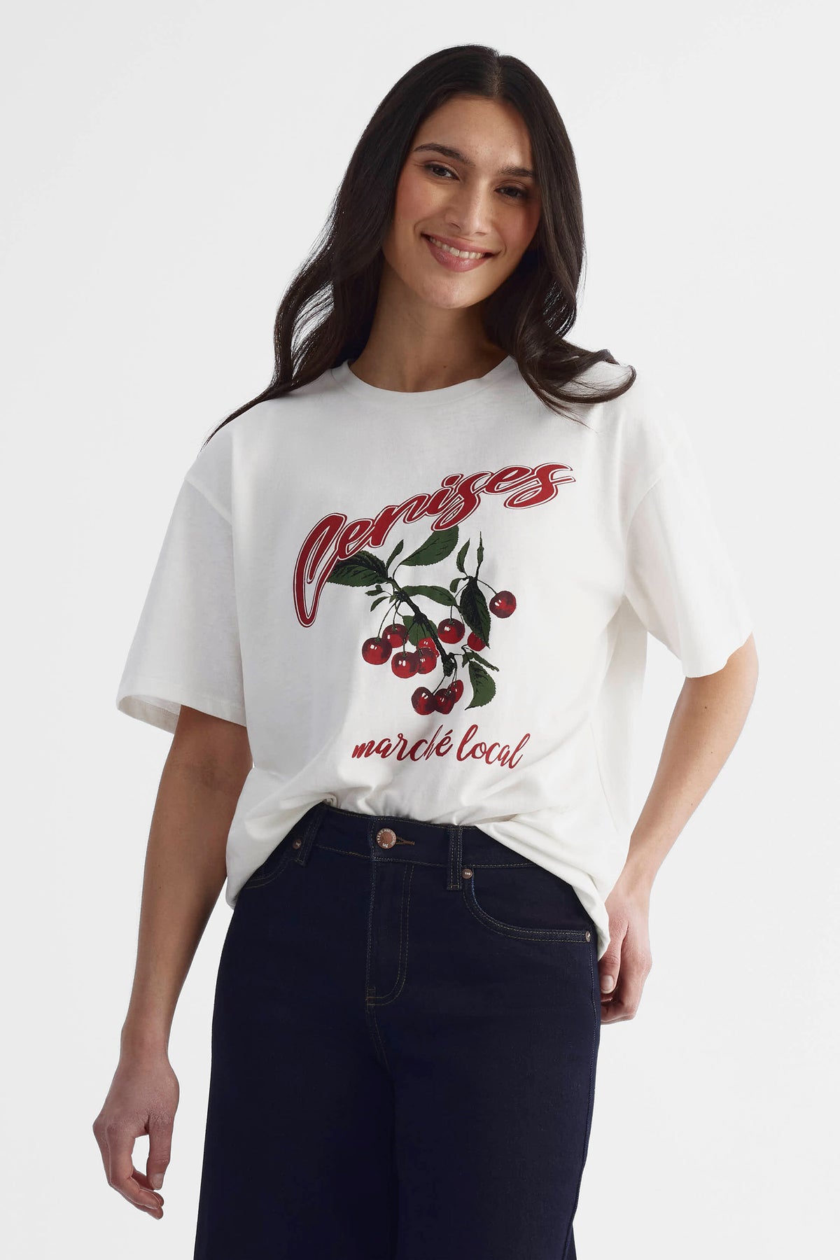 T-shirt graphique col rond 2/30$ - Femme && BLANC CASSÉ