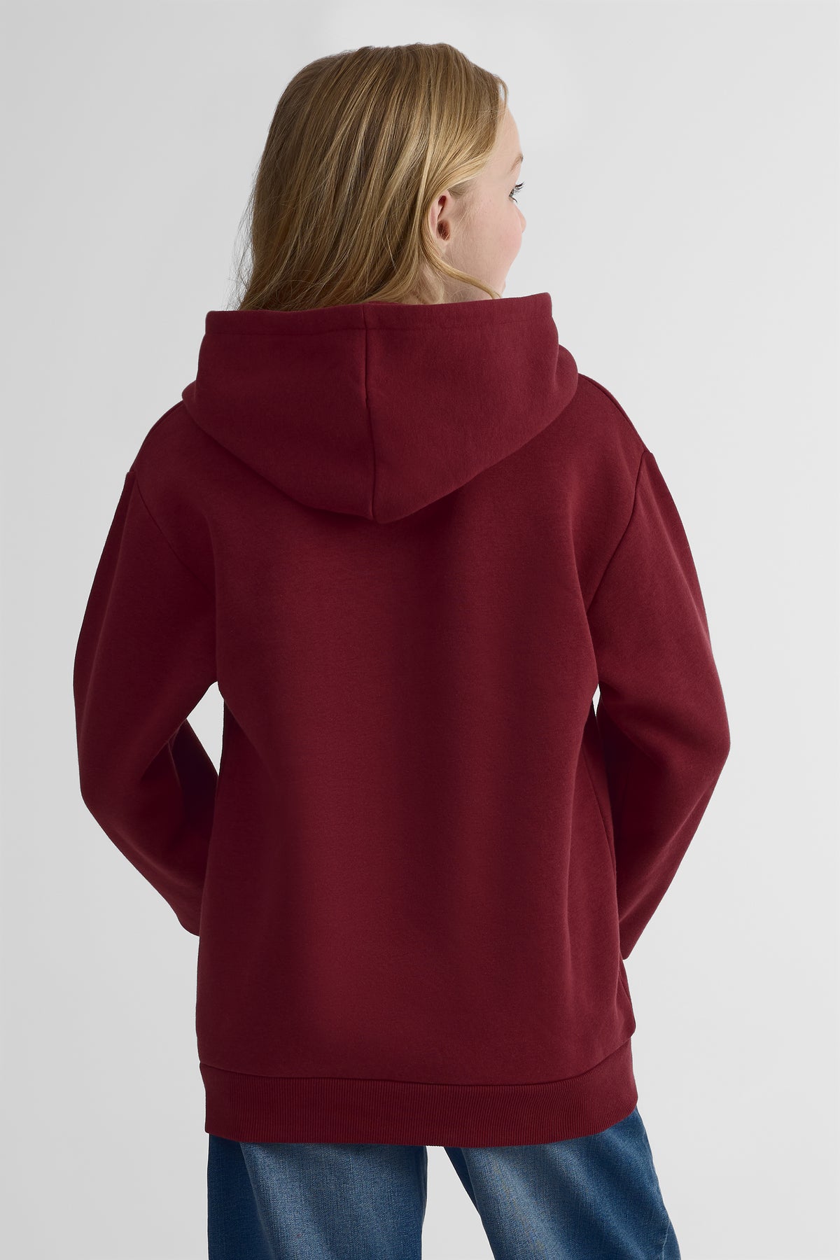 Chandail ouaté à capuchon - Ado fille && ROUGE VIN