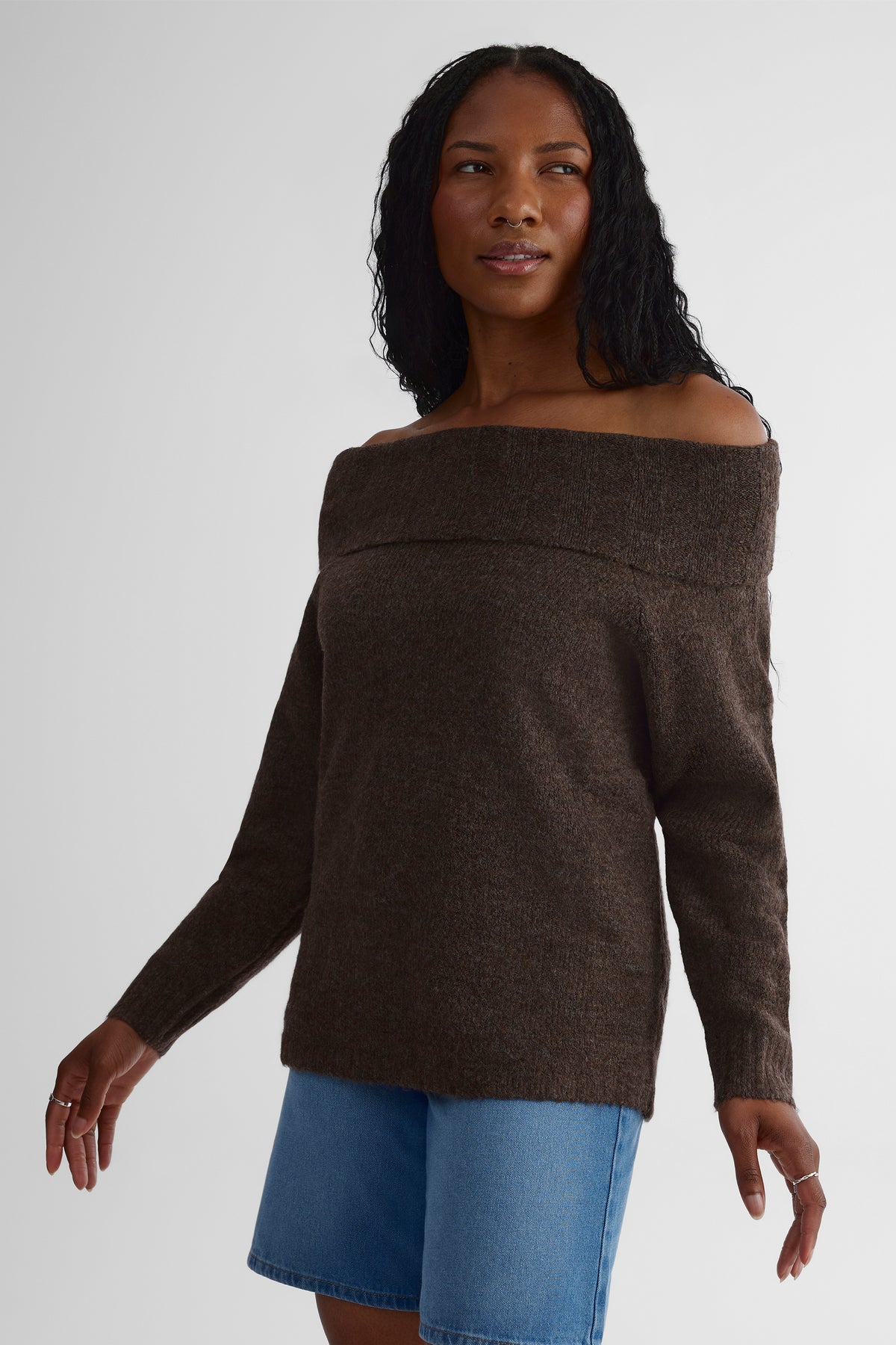Chandail en tricot - Ado fille && BRUN
