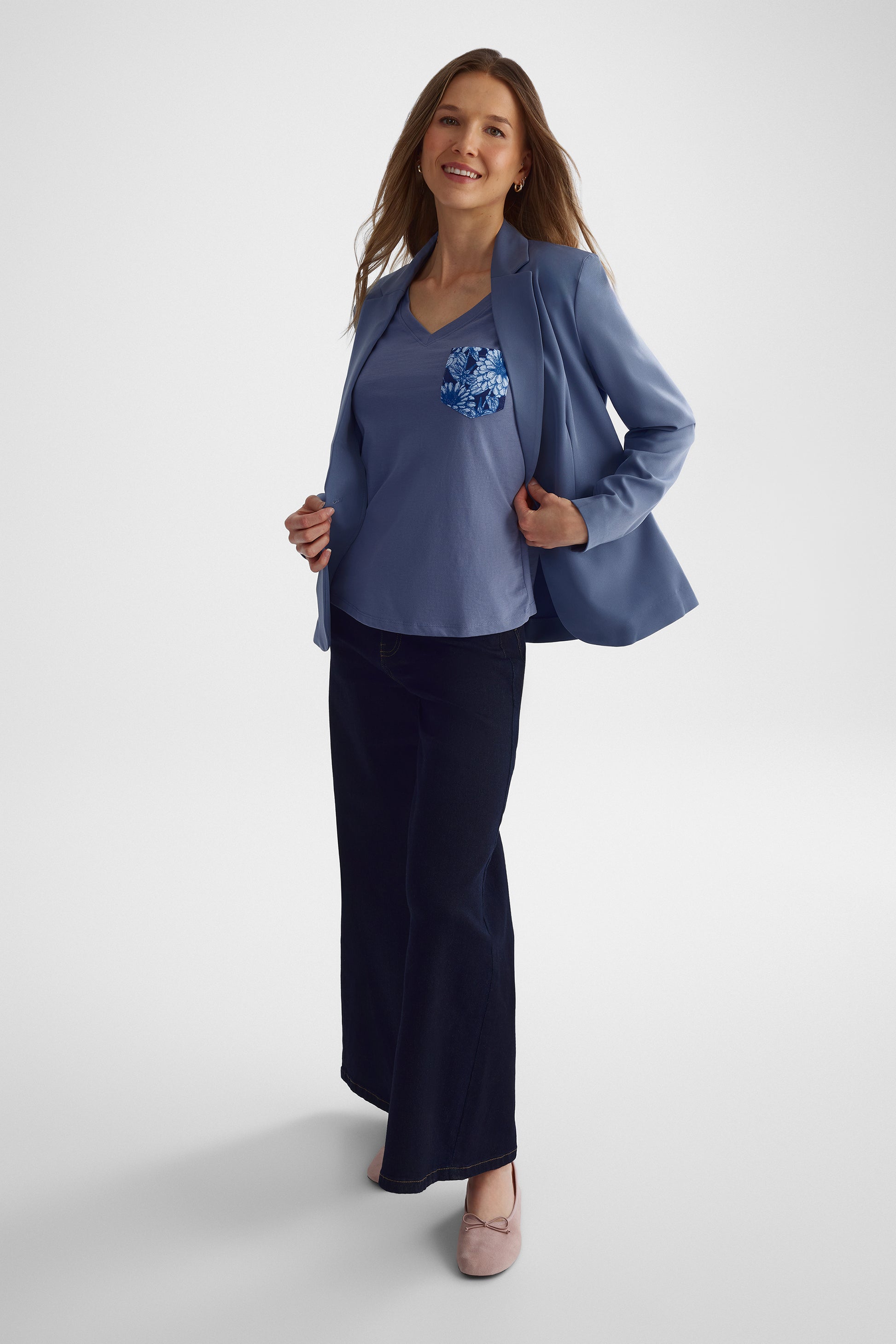 Chandail manches courtes 2/30$ - Femme && BLEU
