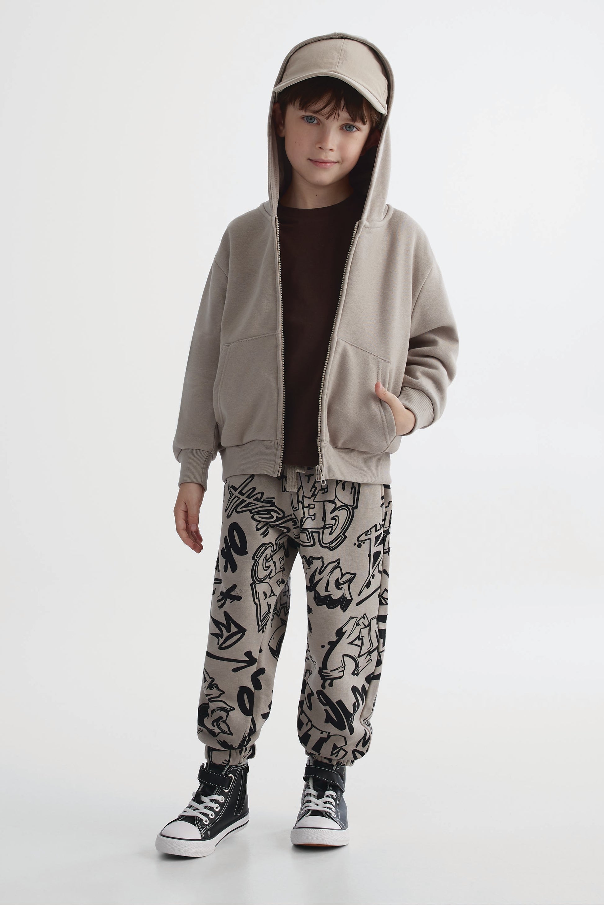 Pantalon ouaté - Enfant garçon && TAUPE MULTI