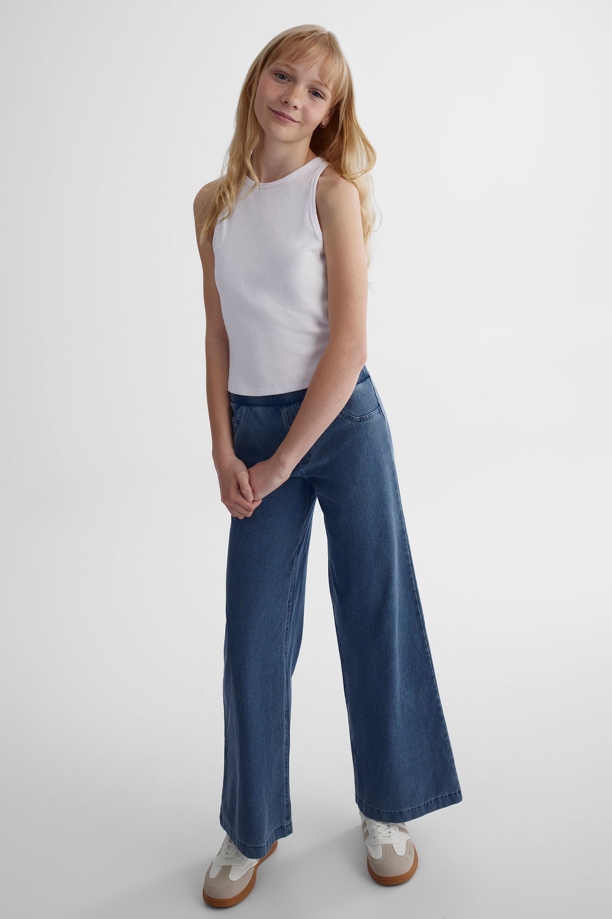 Pantalon twill - Ado fille && DENIM MOYEN