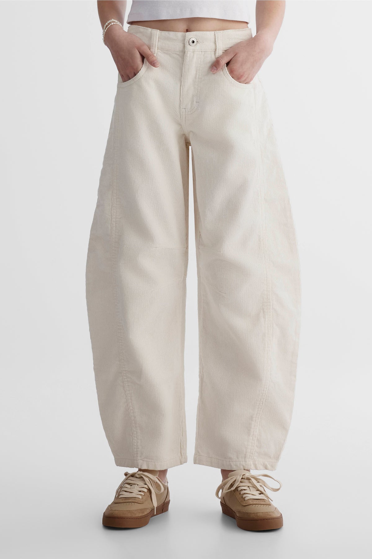 Pantalon velours côtelé velours côtelé - Ado fille && BEIGE