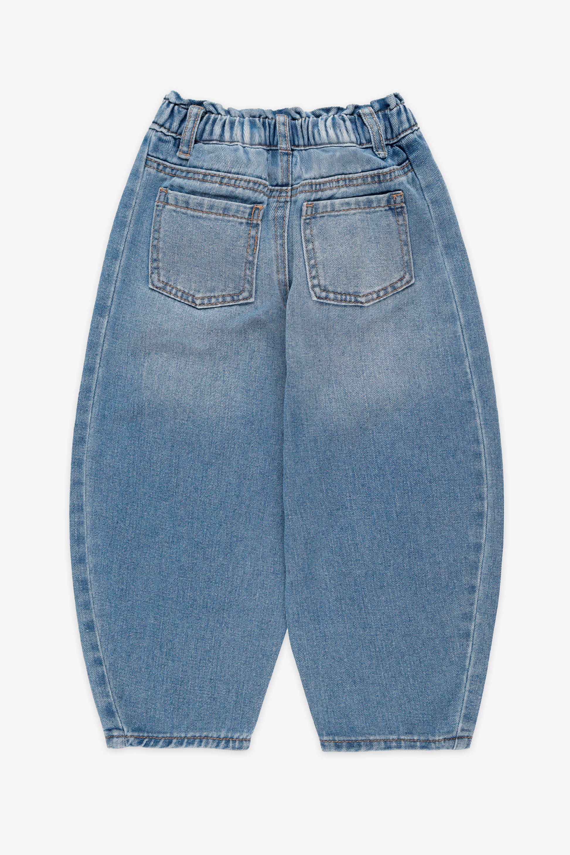 Jeans en denim taille haute - Enfant fille && DENIM MOYEN