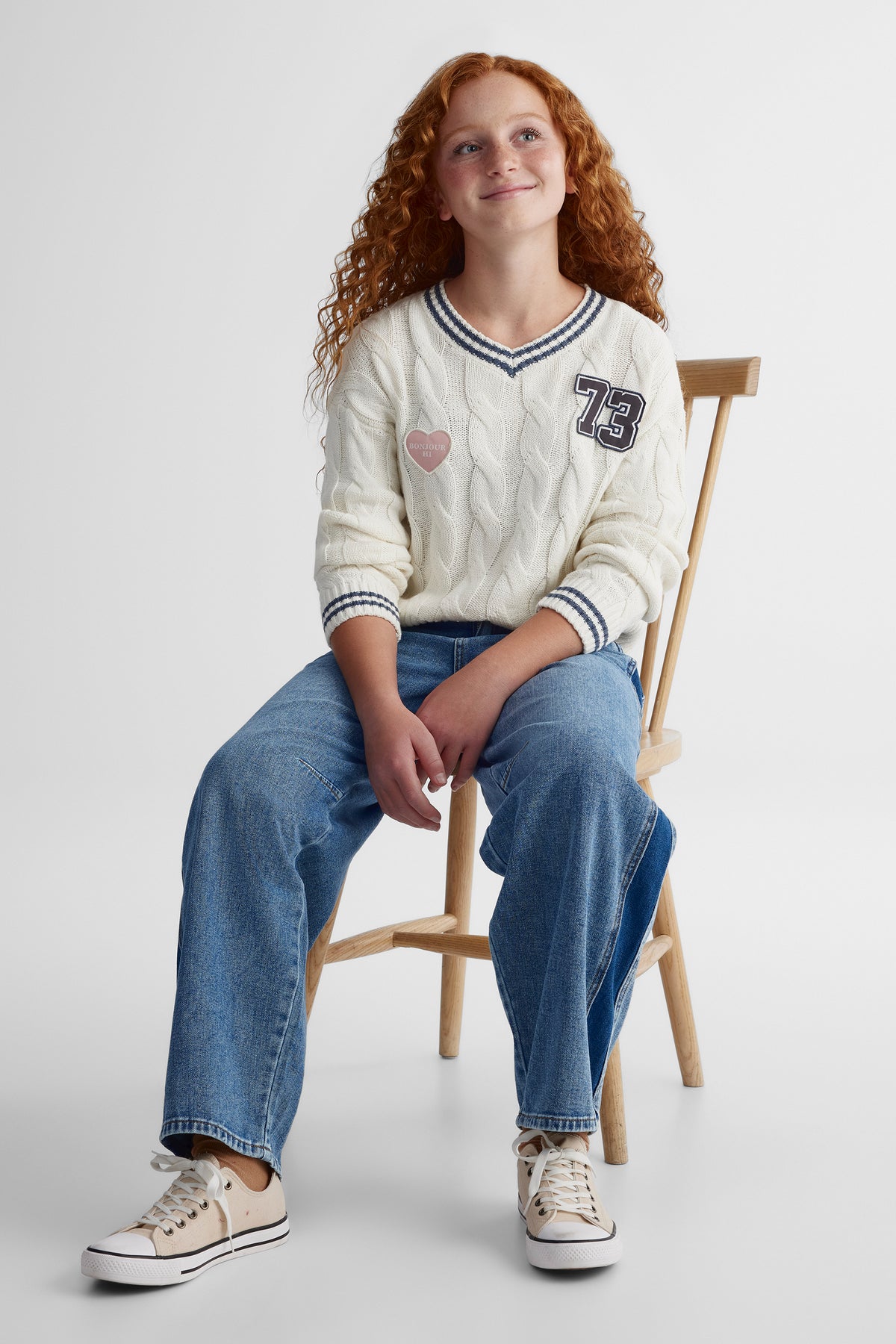 Jeans denim taille haute - Ado fille && DENIM MOYEN