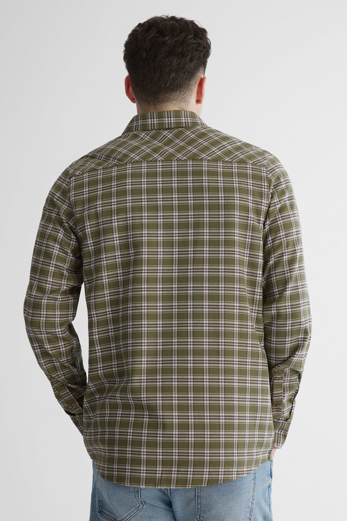 Chemise flanelle brossée BLUMIND - Homme && OLIVE