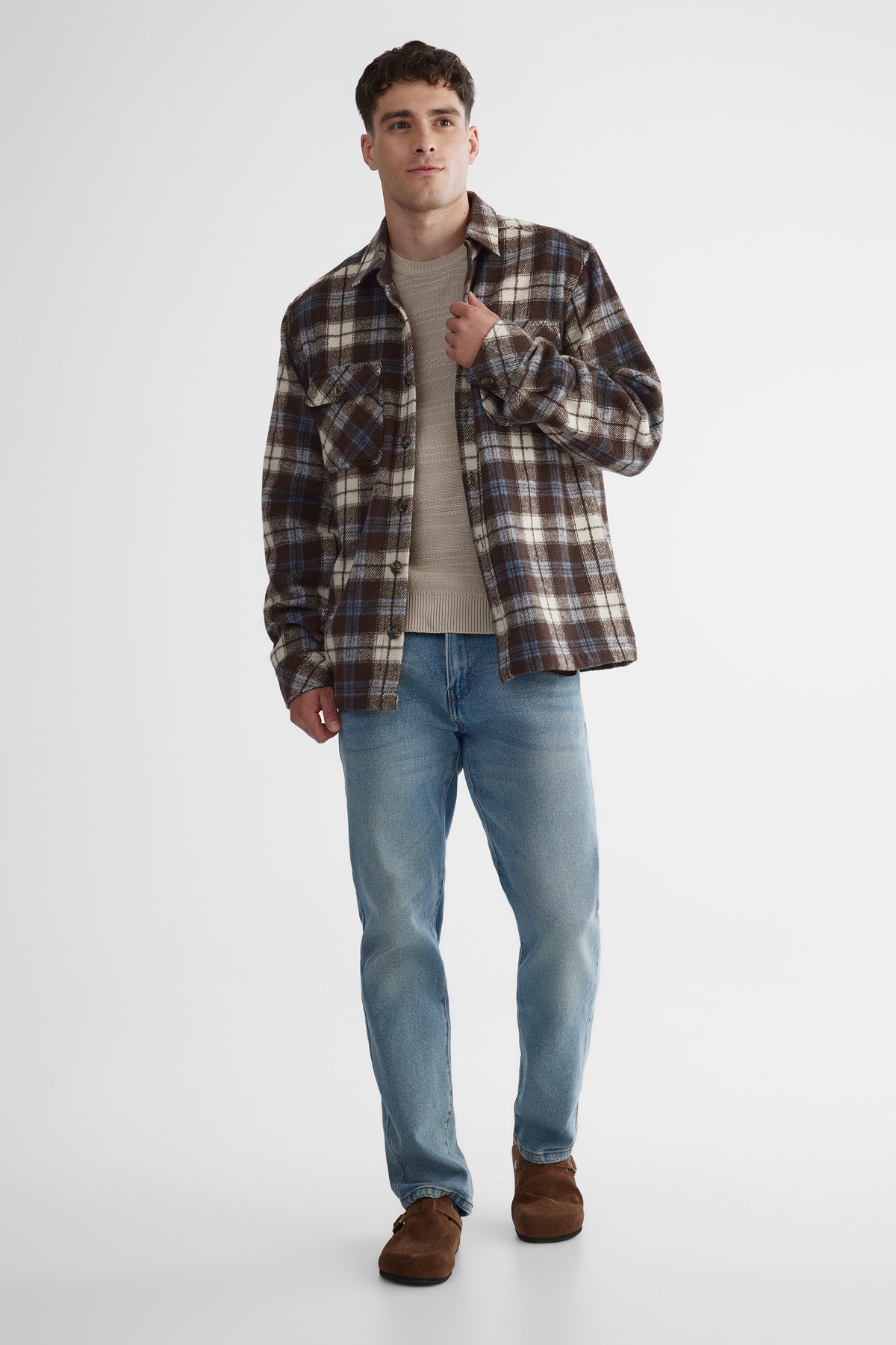 Chemise sergé lourd BLUMIND - Homme && BRUN