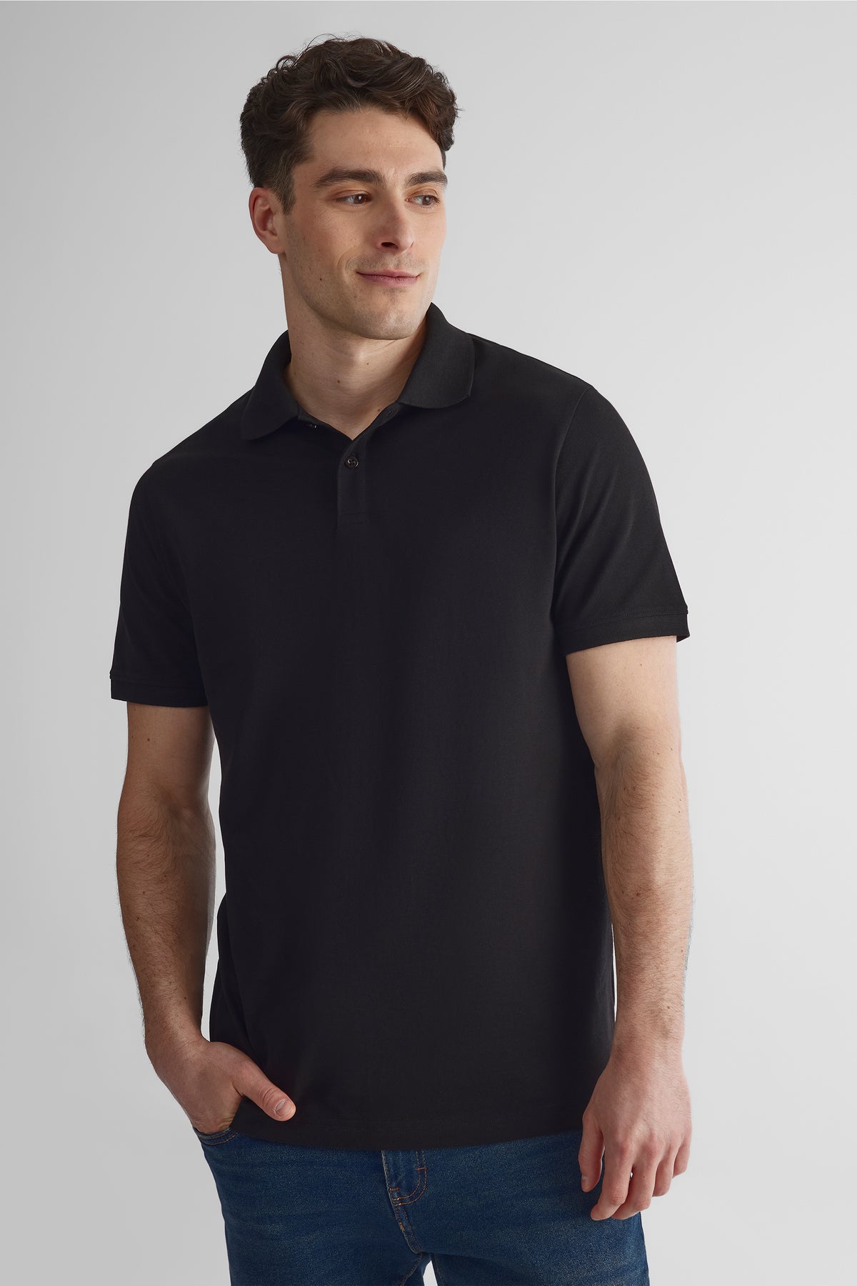 Polo en piqué de coton - Homme && NOIR