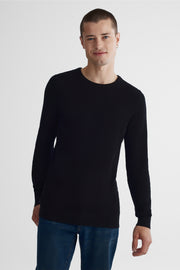 Chandail en tricot fin de coton - Homme && NOIR