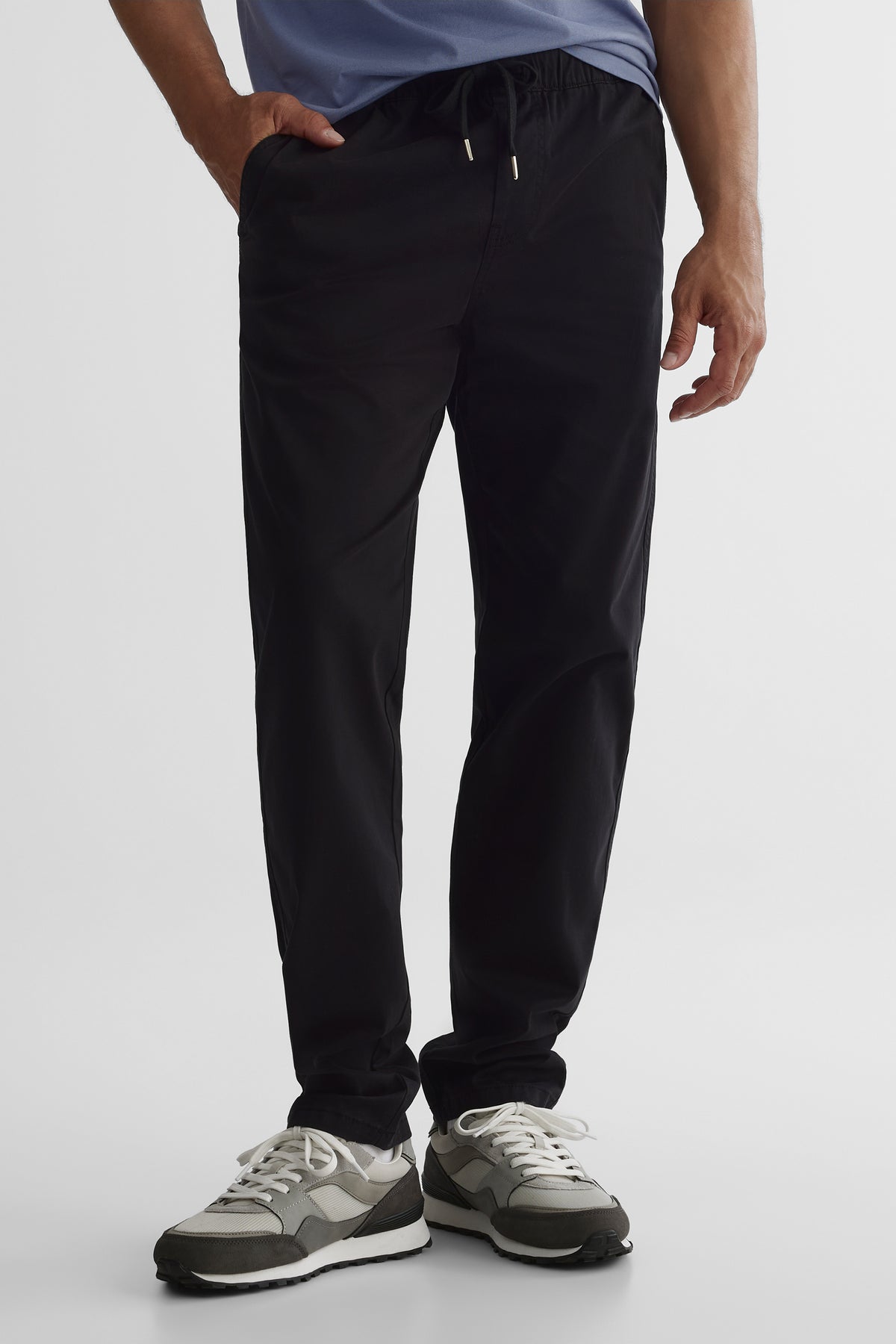 Pantalon habillé en popeline - Homme && NOIR