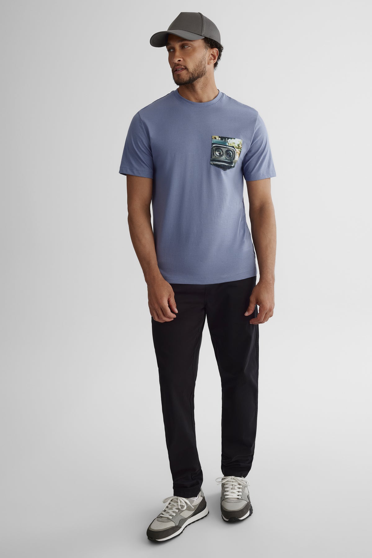 Pantalon habillé en popeline - Homme && NOIR