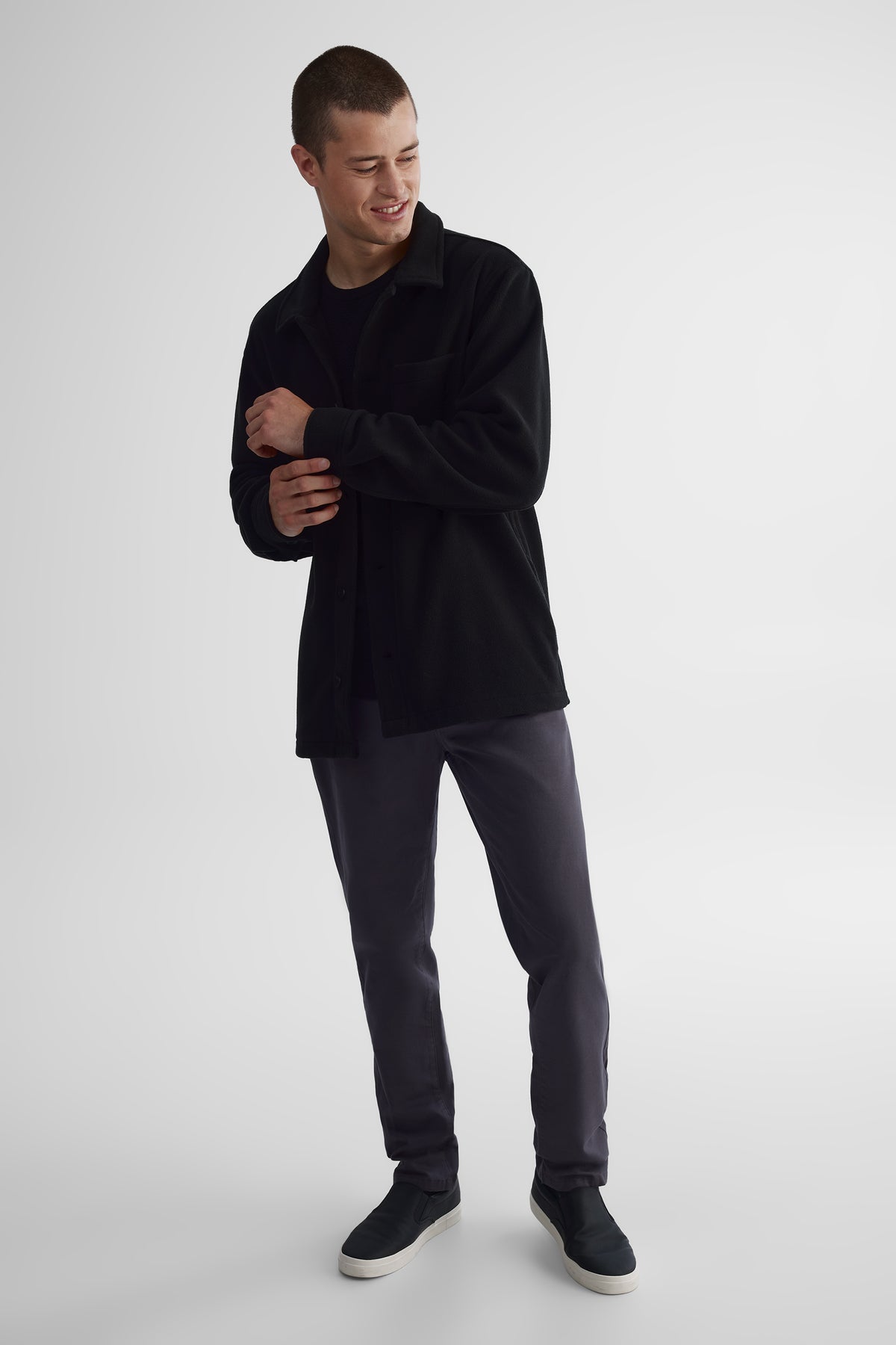 Veste micropolaire à manches longues - Homme && NOIR