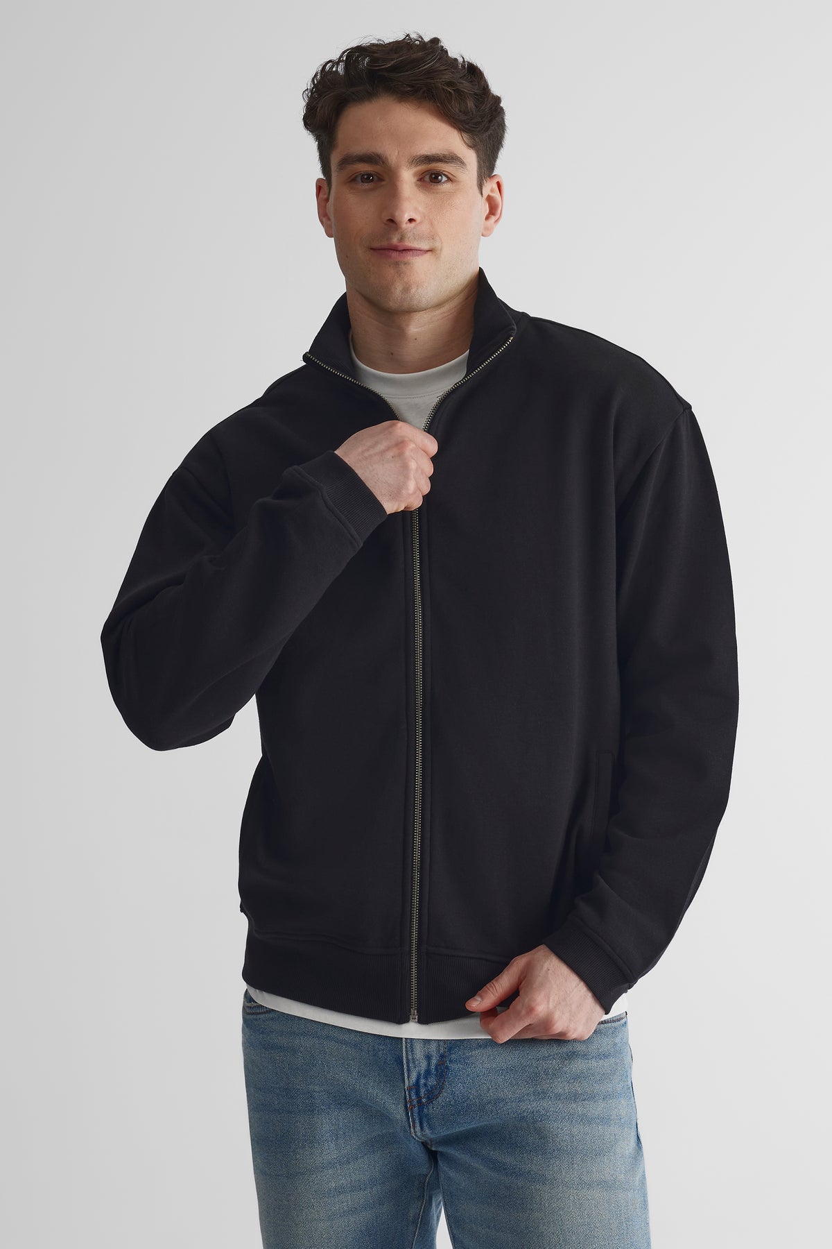 Veste ouatée à fermeture éclair - Homme && NOIR