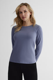 Chandail léger extensible en coton - Femme && BLEU