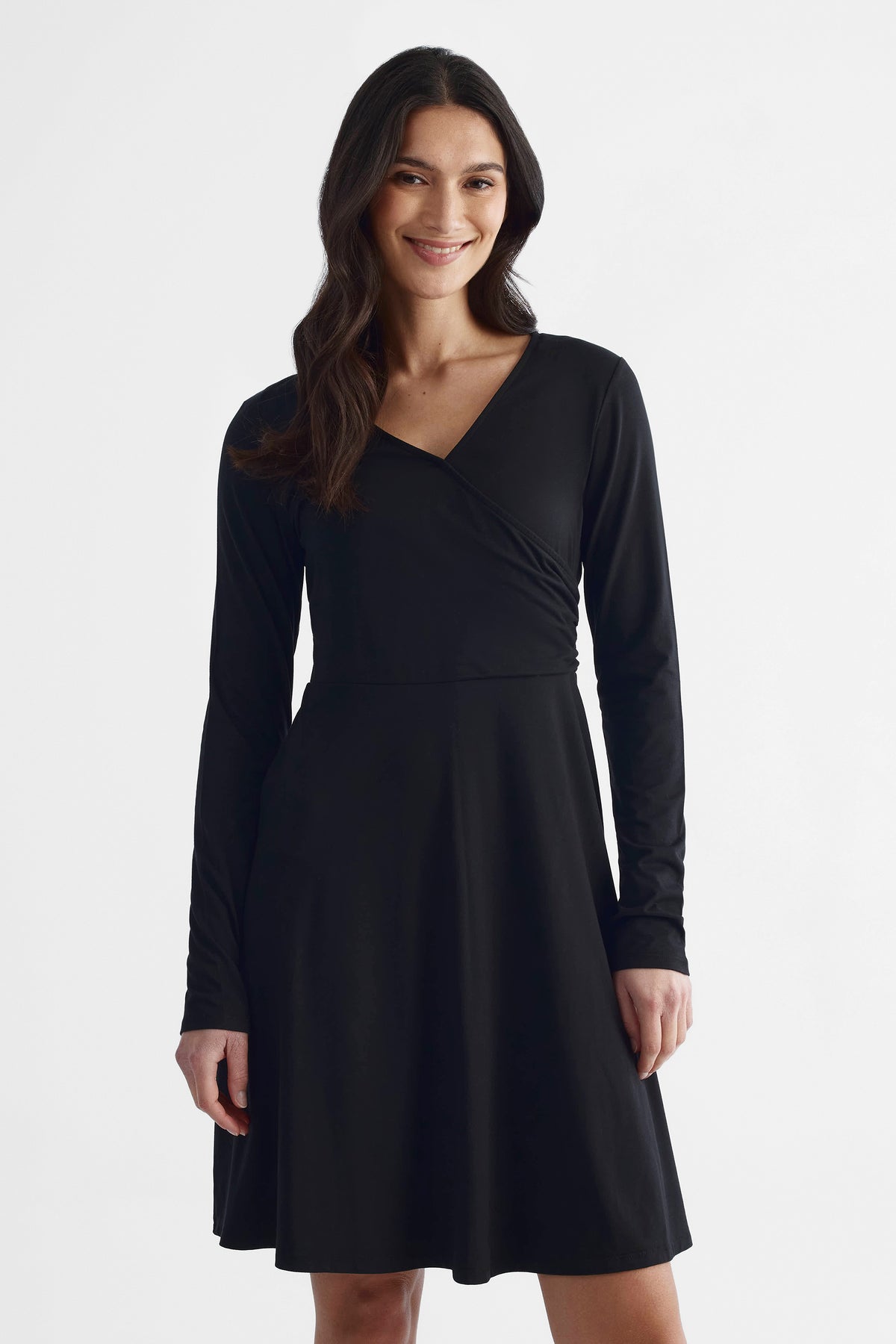 Robe fluide en peachy jersey - Femme && NOIR