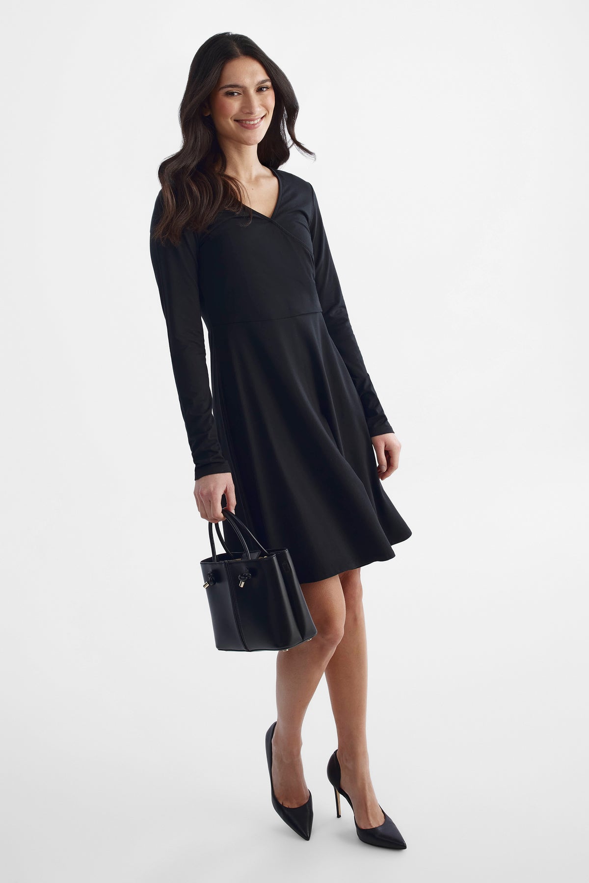 Robe fluide en peachy jersey - Femme && NOIR