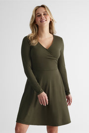 Robe fluide en peachy jersey - Femme && OLIVE