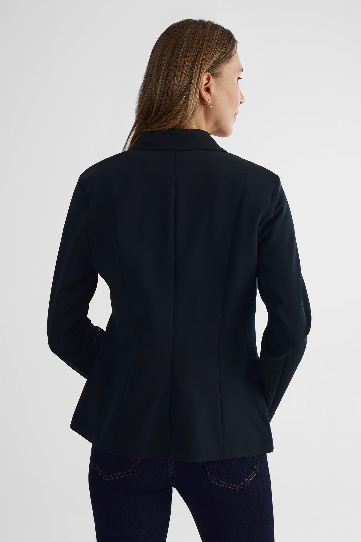 Veston en crêpe extensible - Femme && NOIR