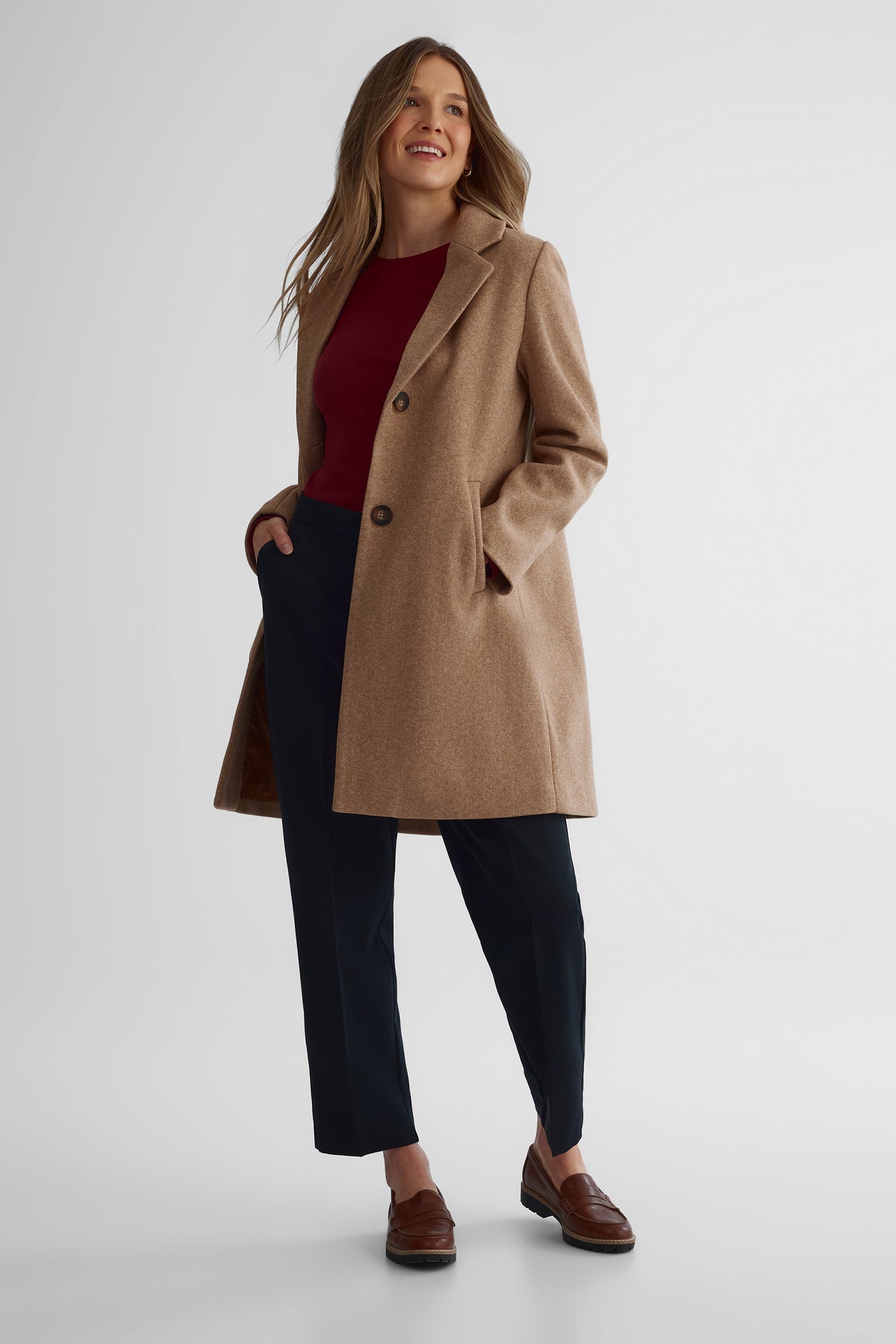 Pantalon droit habillé - Femme && NOIR