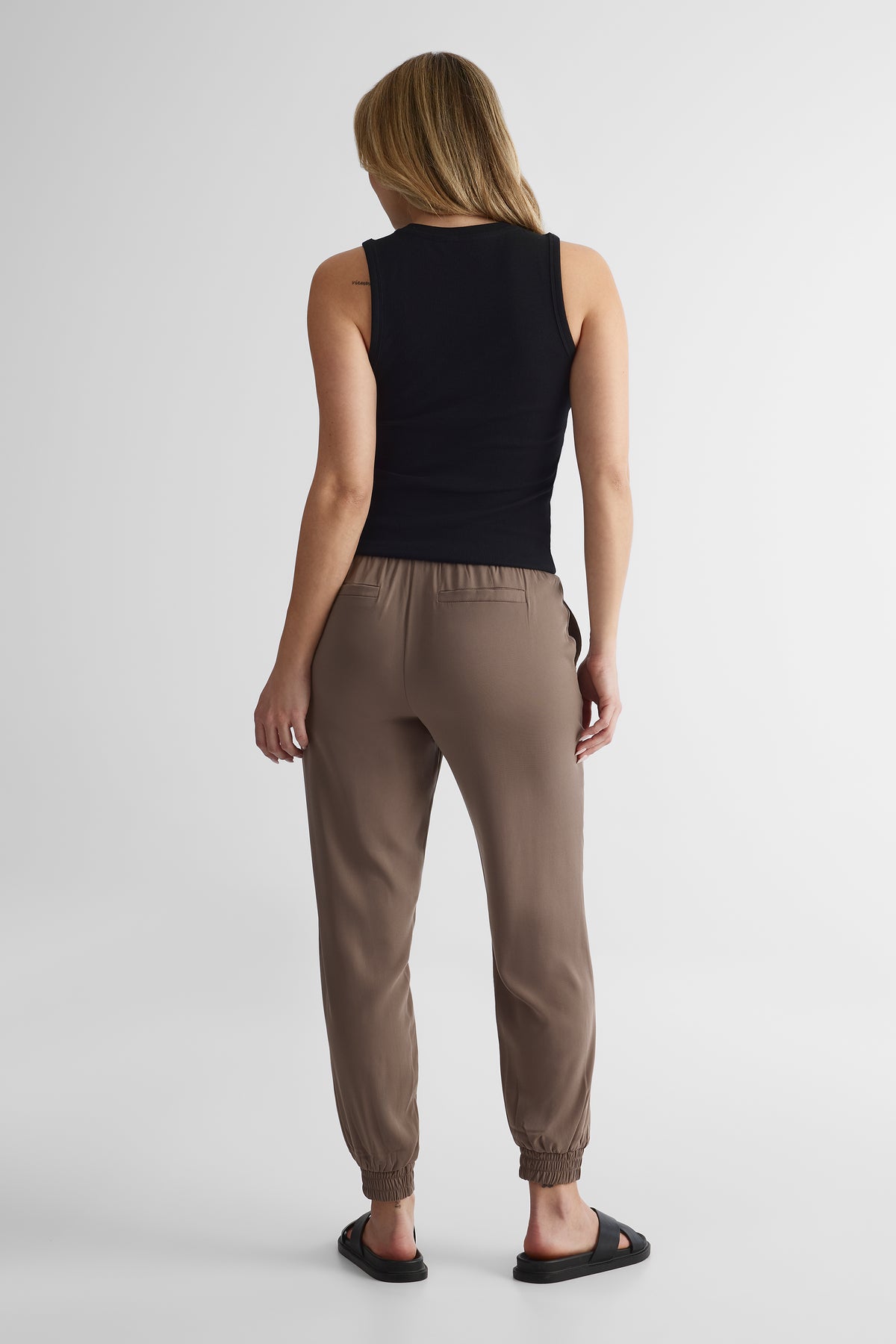 Pantalon en sergé fluide - Femme && TAUPE