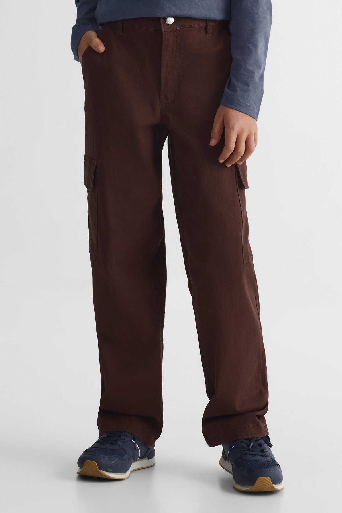 Pantalon en twill extensible - Ado garçon && BRUN