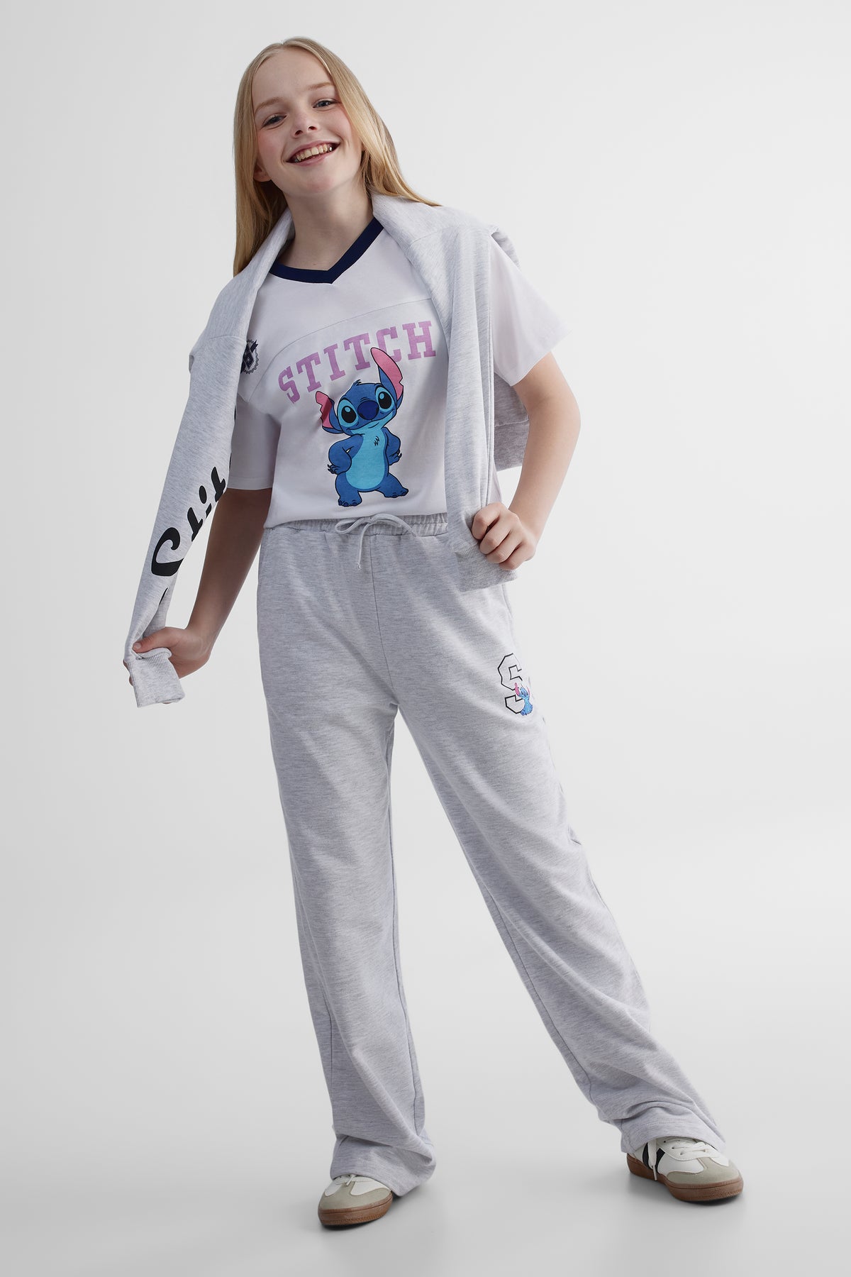 Pantalon ouaté Stitch - Ado fille && GRIS