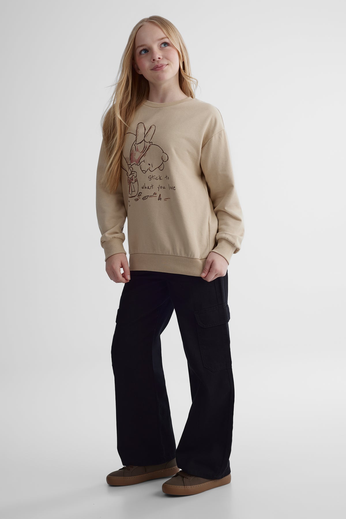 Chandail ouaté Winnie l'ourson - Ado fille && BEIGE
