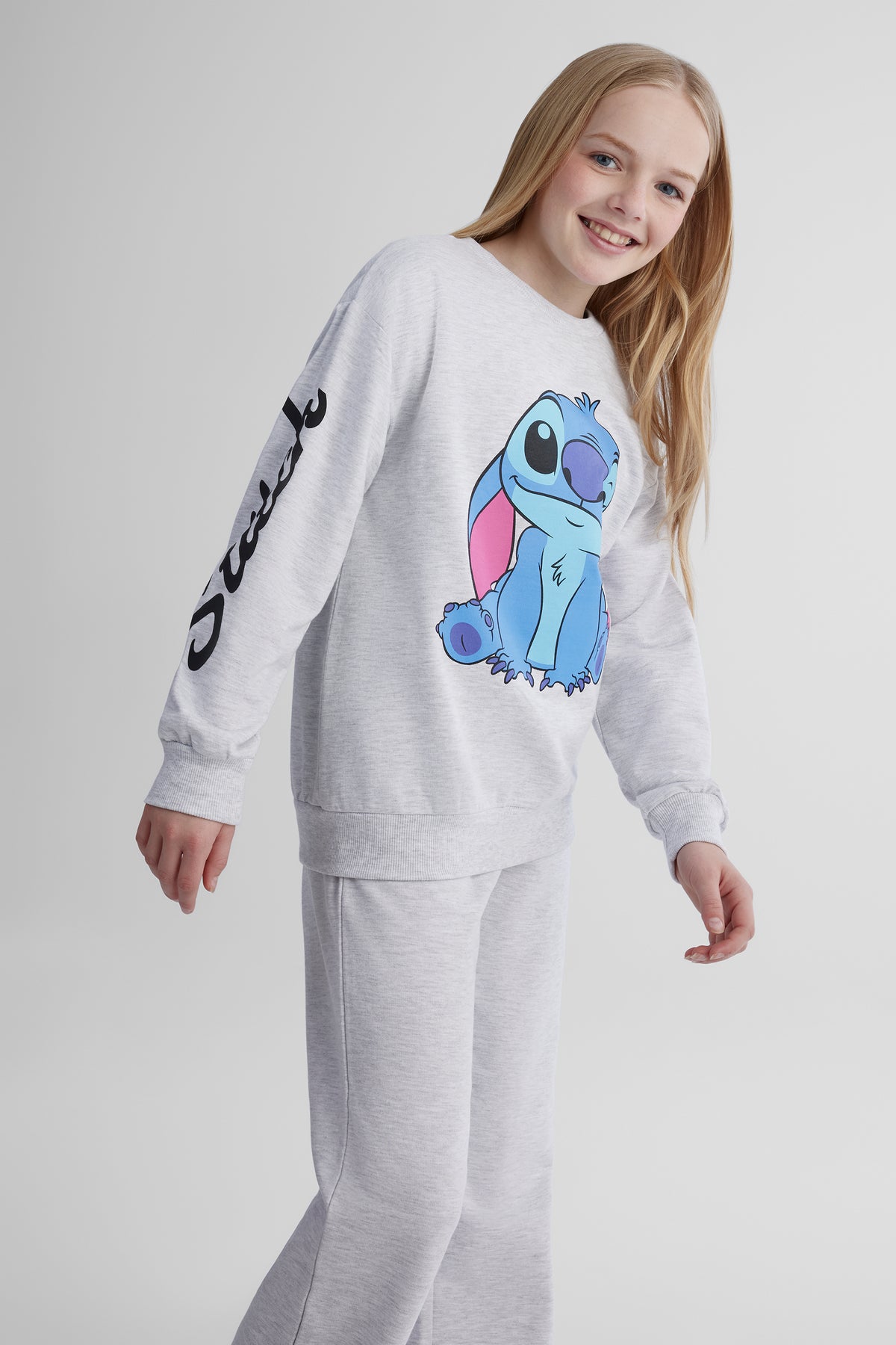 Chandail ouaté Lilo & Stitch - Ado fille && GRIS