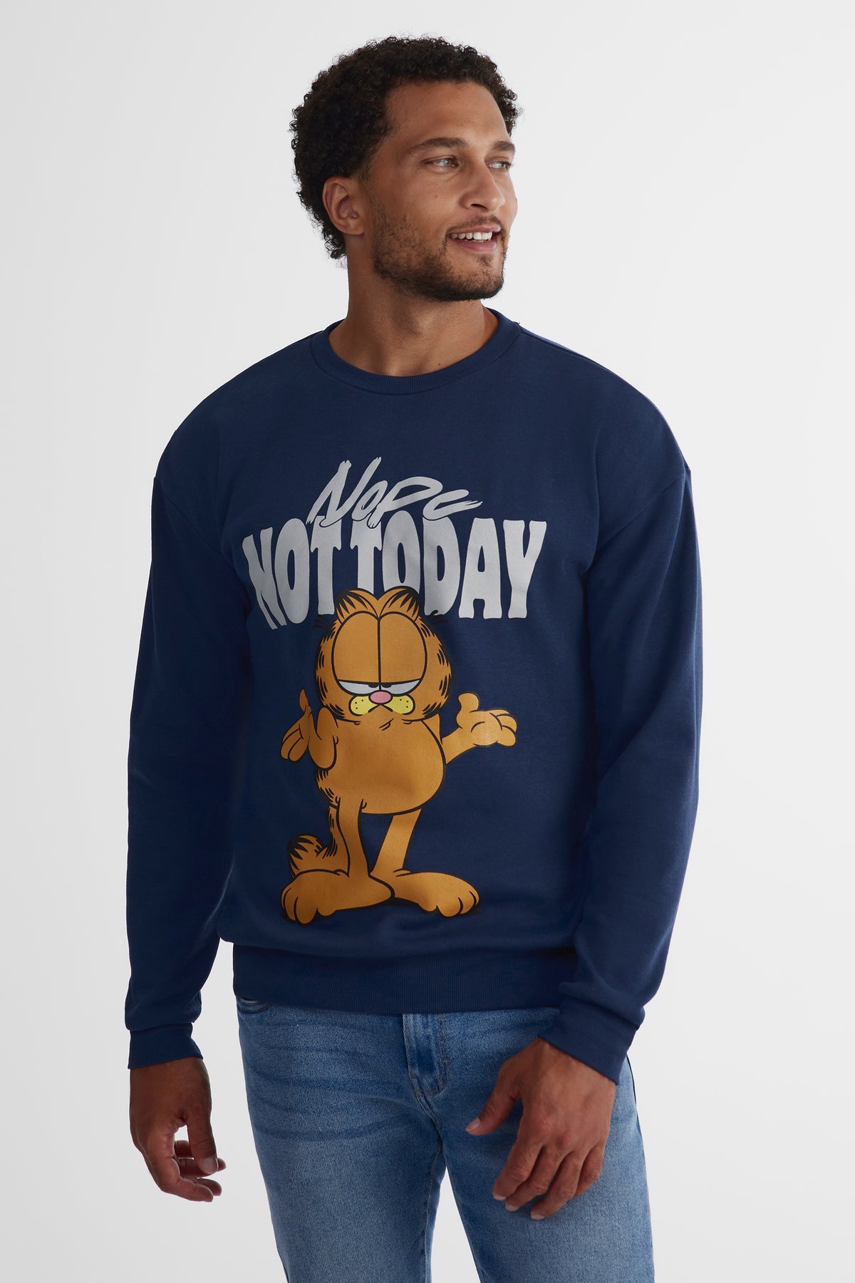 Chandail ouaté Garfield - Homme && BLEU MARINE
