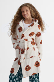 Robe de chambre à manches longues - Ado fille && BEIGE/MULTI