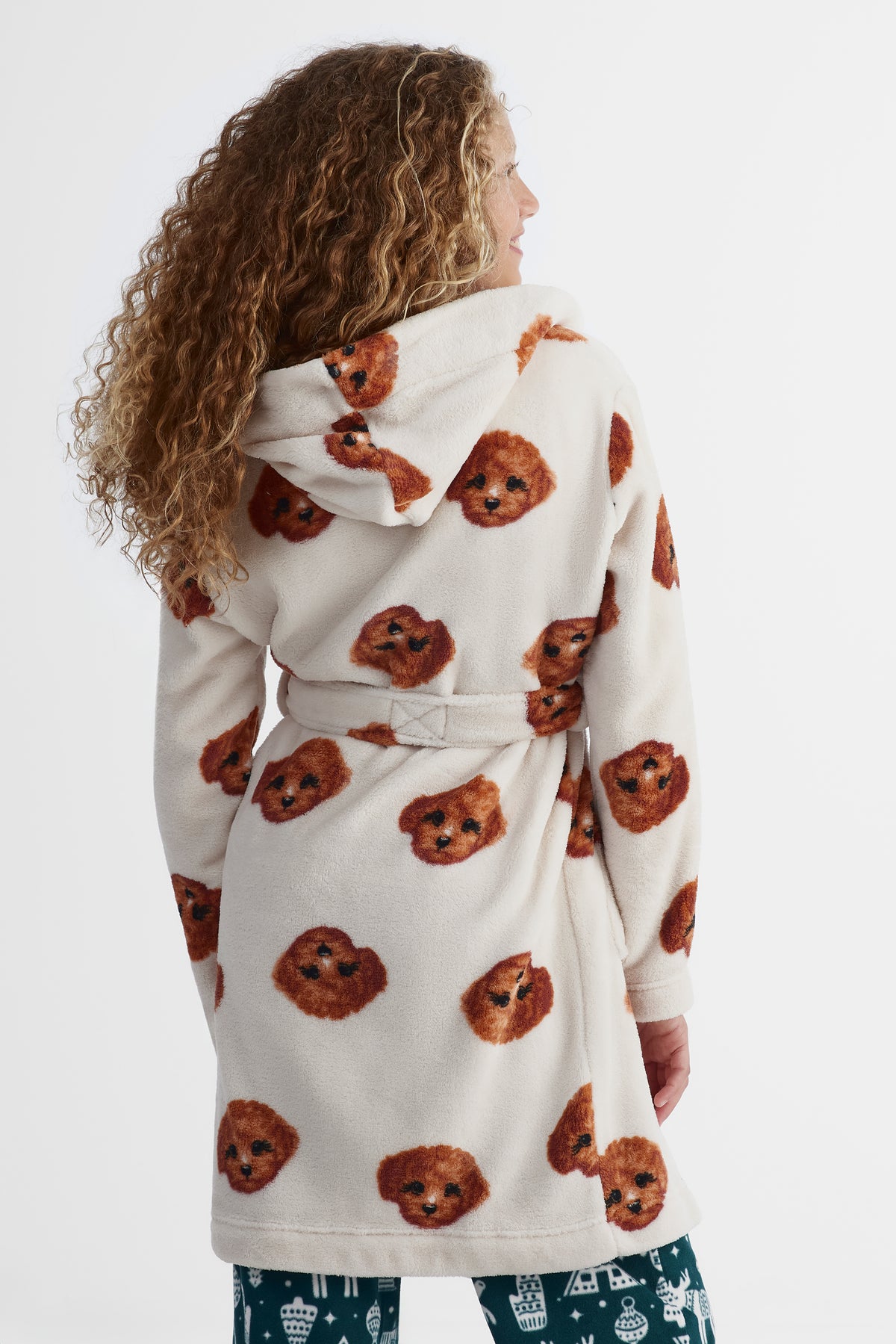 Robe de chambre à manches longues - Ado fille && BEIGE/MULTI