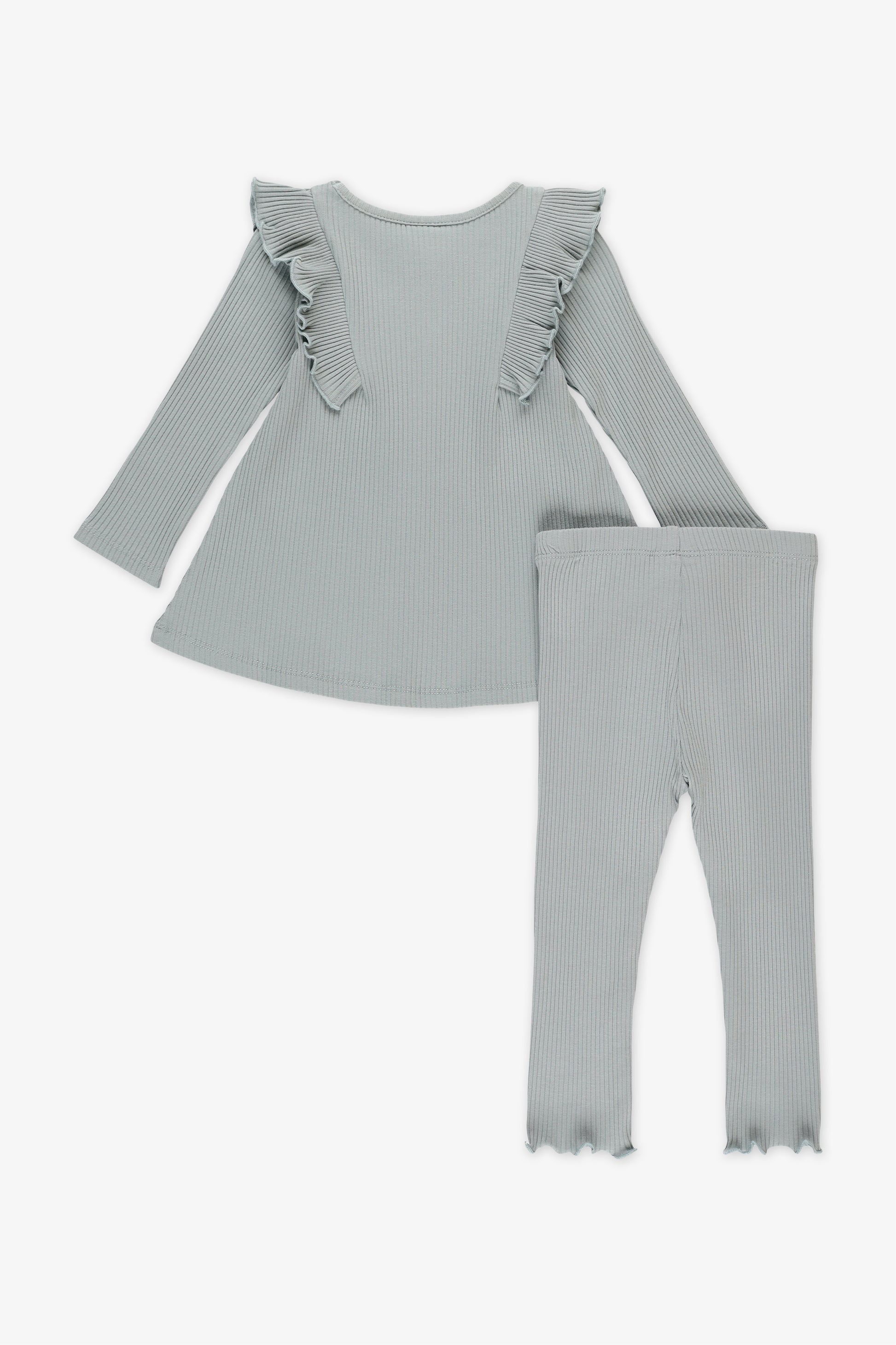 Ensemble 2 pièces extensible - Bébé fille && BLEU ACIER