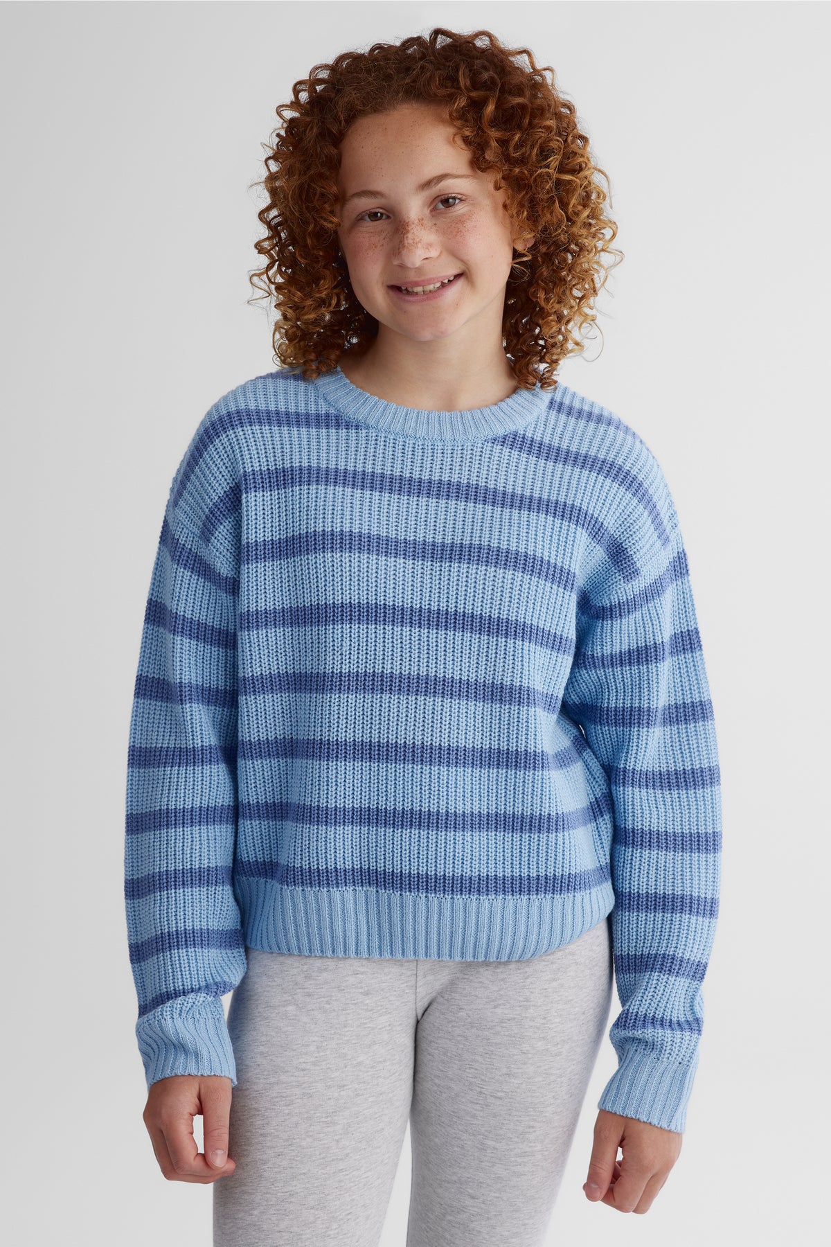 Chandail en tricot confortable - Ado fille && BLEU MULTI