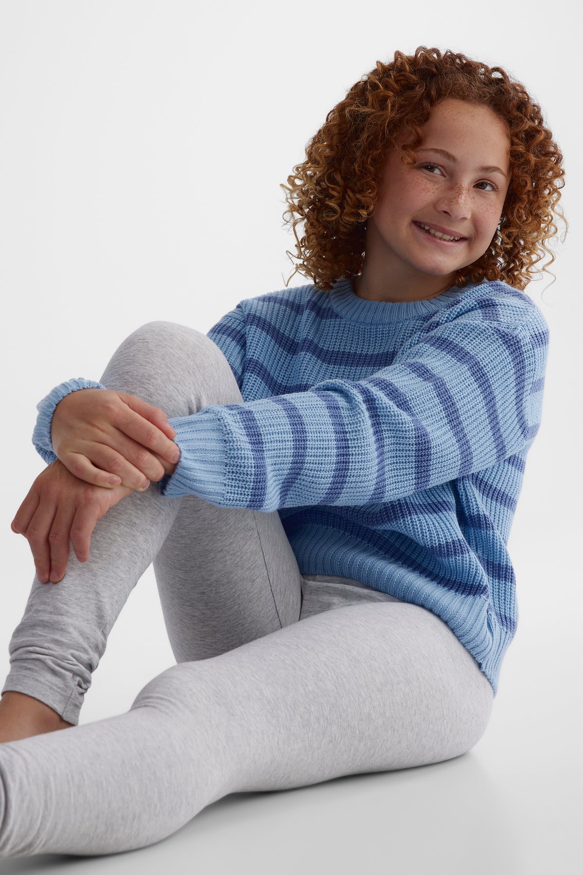 Chandail en tricot confortable - Ado fille && BLEU MULTI
