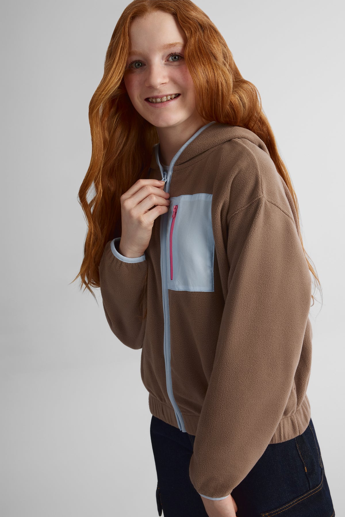 Veste douillet - Ado fille && BRUN