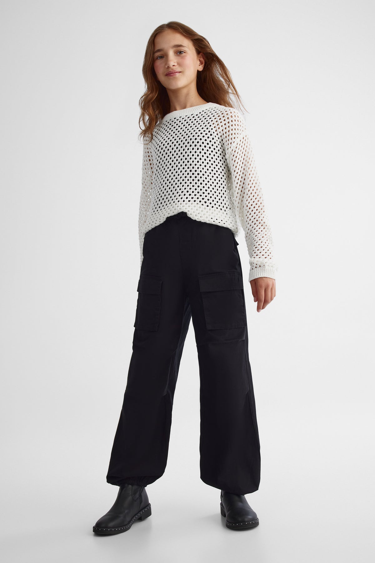 Chandail en tricot confortable - Ado fille && BLANC CASSÉ