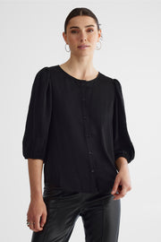 Chemisier à manches longues - Femme && NOIR