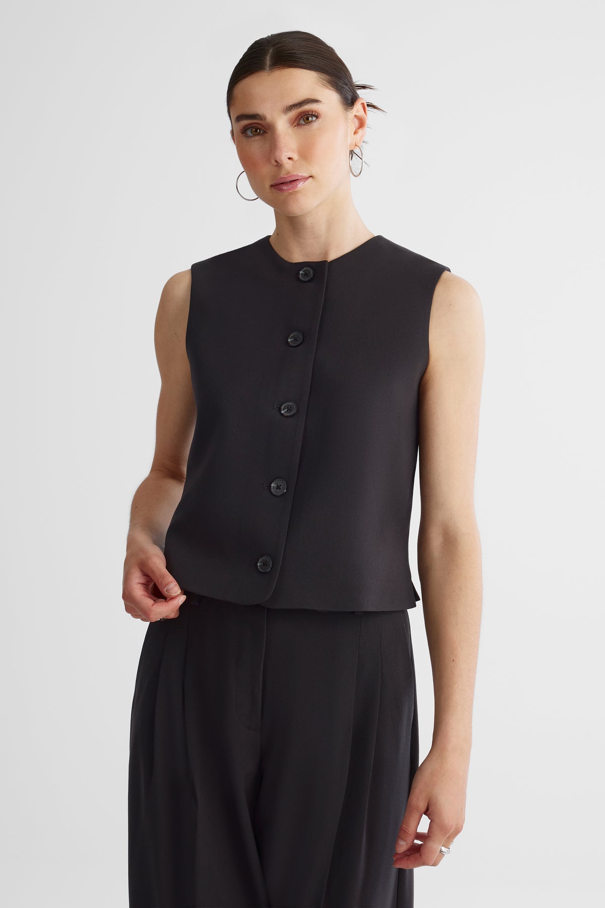Veste sans manches sans manches - Femme && GRIS FONCE