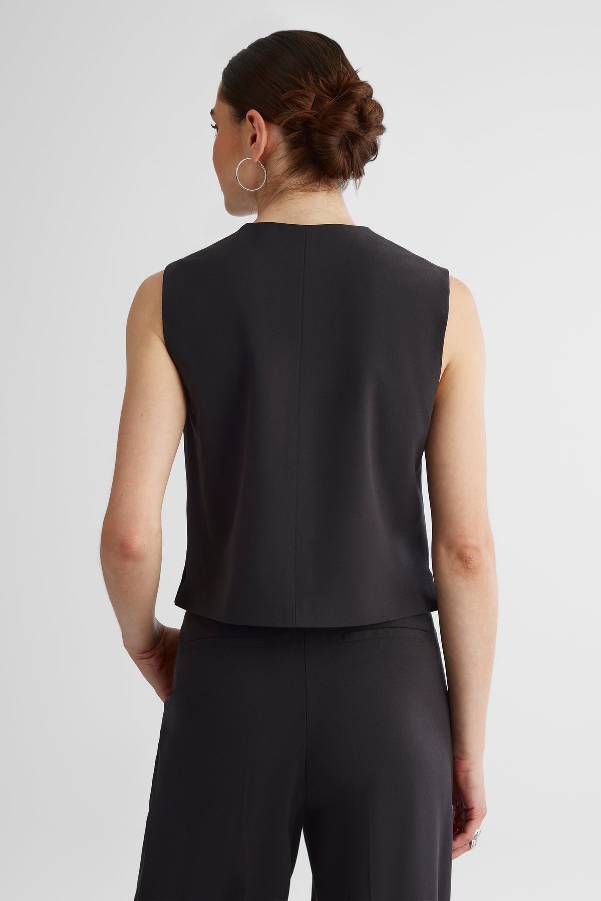 Veste sans manches sans manches - Femme && GRIS FONCE