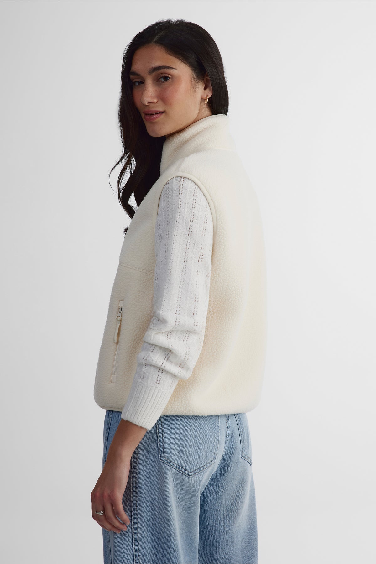 Veste sans manches sans manches - Femme && CREME