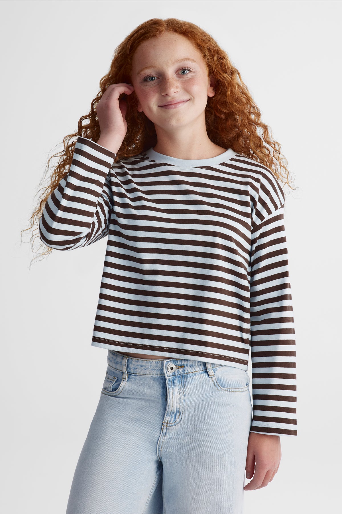 Chandail à manches longues - Ado fille && BLEU MARINE MUL