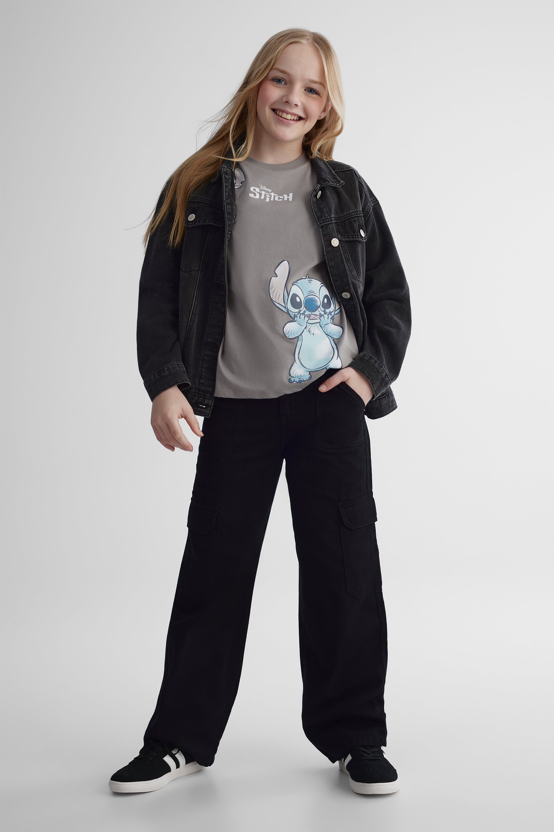 T-shirt Lilo & Stitch - Ado fille && GRIS