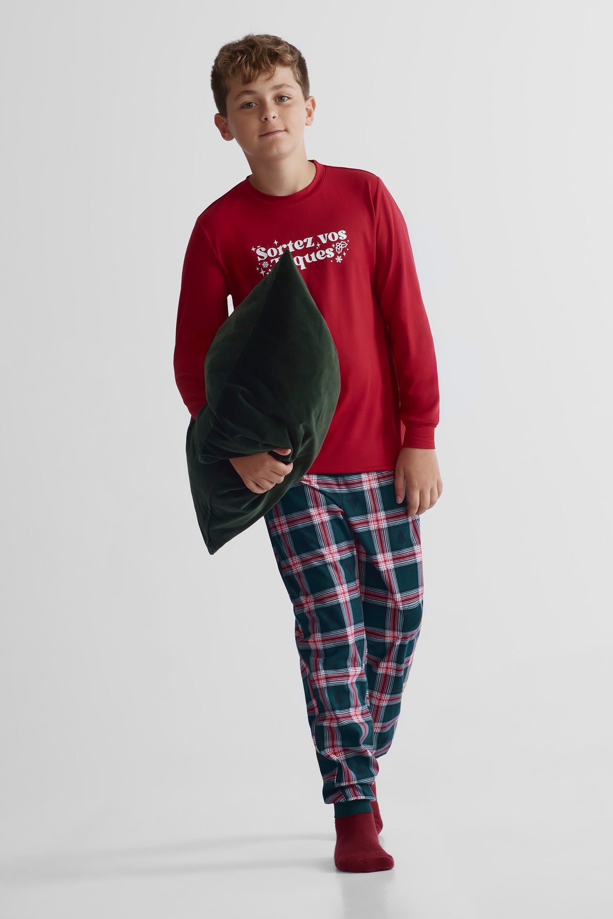 Pantalon côtelé - Ado garçon && VERT/MULTI