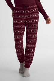 Pantalon côtelé - Femme && ROUGE VIN